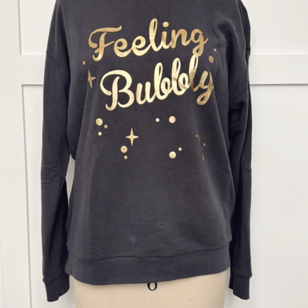 Black and Gold Sweatshirt - Feeling Bubbly